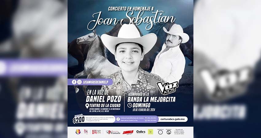 Rinden homenaje a la memoria de Joan Sebastian, en voz del sudcaliforniano Daniel Pozo: ISC