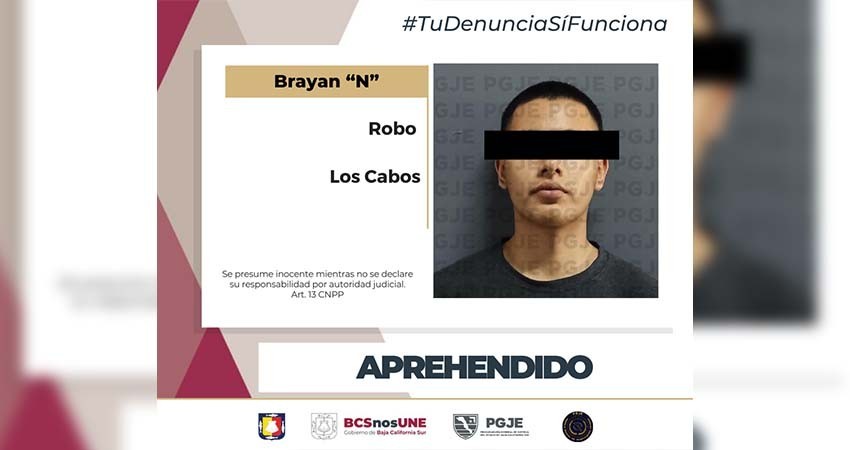 Cumplimenta PGJE orden de aprehensión a Brayan “N” por el delito de robo Cumplimenta PGJE orden de aprehensión a Brayan “N” por el delito de robo
