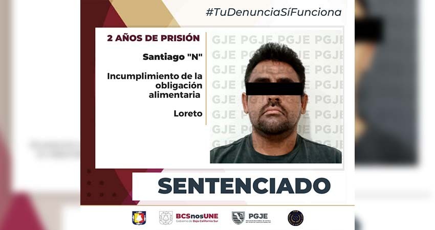 Por no pagar la pensión alimentaria Santiago “N” pasará a 2 años en prisión