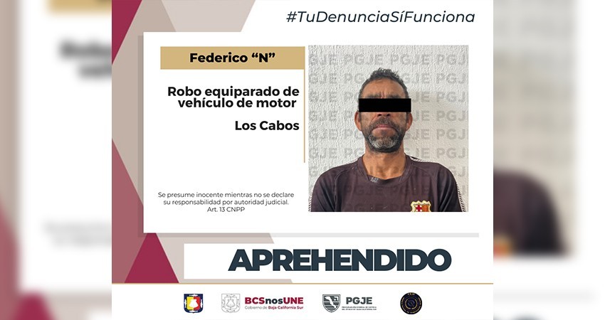 Fue detenido Federico “N” por el delito de robo Fue detenido Federico “N” por el delito de robo