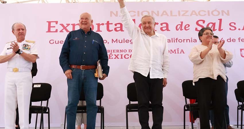 Anuncia presidente de México nacionalización de exportadora sal y subsidio especial a la tarifa de energía en BCS