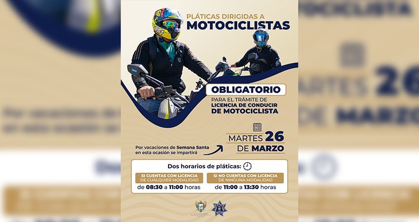 Tránsito Municipal La Paz ofrece cursos para la obtención de la licencia en la modalidad de motociclista