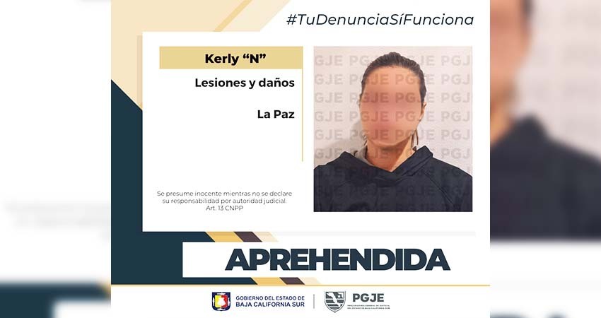 Fue aprehendida Kerly “N” por el delito de daños y lesiones Fue aprehendida Kerly “N” por el delito de daños y lesiones