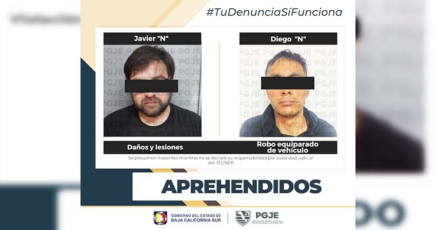 Fueron detenidas dos personas por diversos delitos