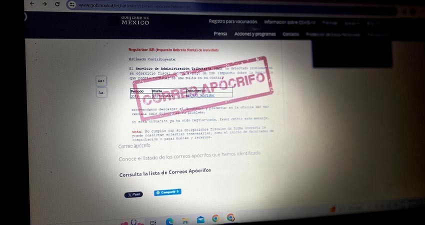 Advierten autoridades sobre fraudes y correos apócrifos por Declaración Anual de Impuestos