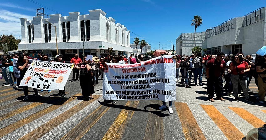 De nuevo, maestro de BCS protestan para exigir pago de quinquenios adeudados