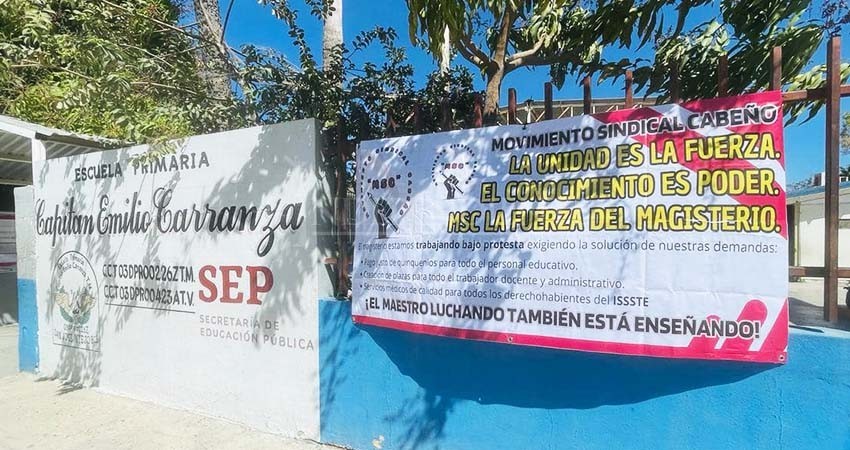 Continúan escuelas de Los Cabos sumándose al paro laboral convocado por MSC