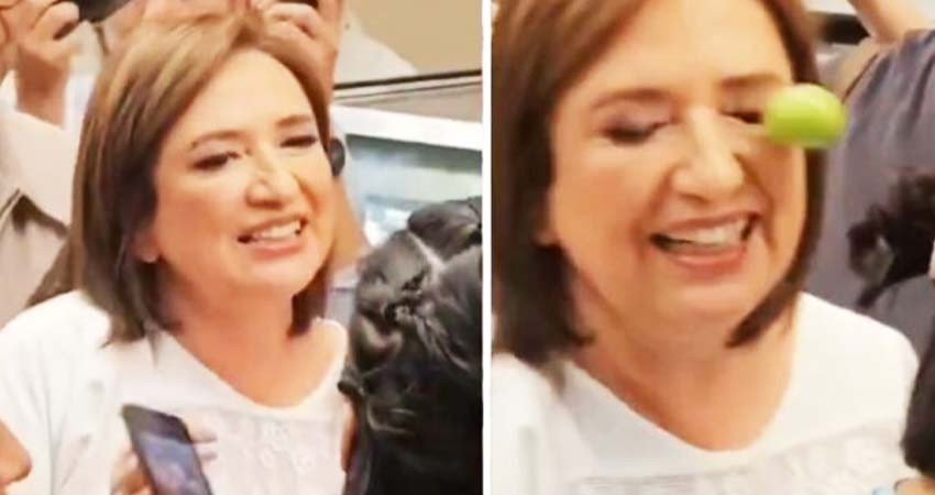 Agreden con limón a Xóchitl Gálvez durante su visita a Miguel Hidalgo