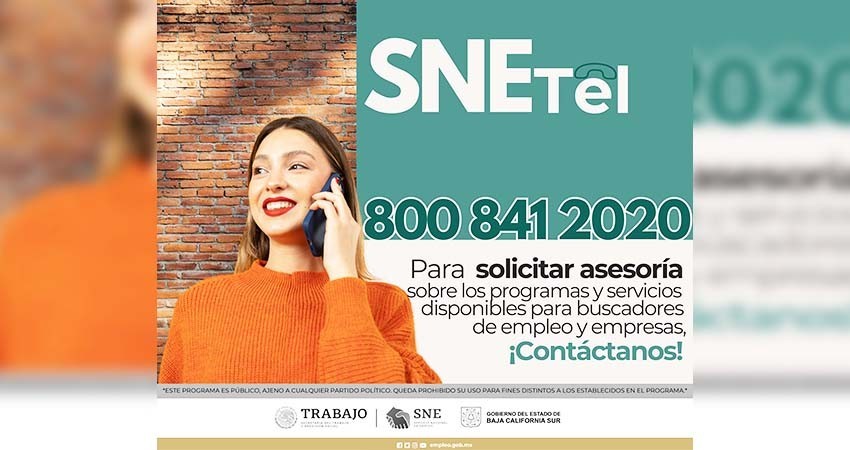 Implementa SNE-BCS línea telefónica “SNETel” para buscadores de empleo Implementa SNE-BCS línea telefónica “SNETel” para buscadores de empleo