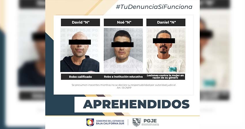 Aprehendidas 3 personas por su relación en diversos delitos