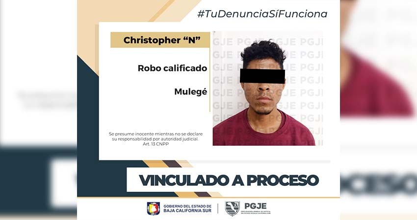 Vinculan a proceso a Christopher “N” por el delito de robo calificado