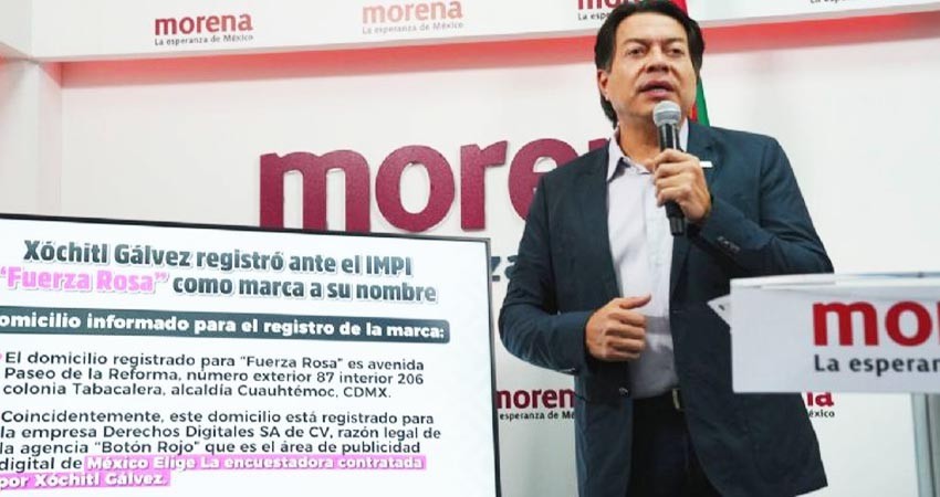 Mario Delgado denuncia que Xóchitl Gálvez registró "Fuerza Rosa" en el IMPI
