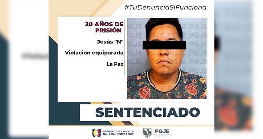 Pasará 20 años de prisión Jesús “N” por el delito de violación equiparada