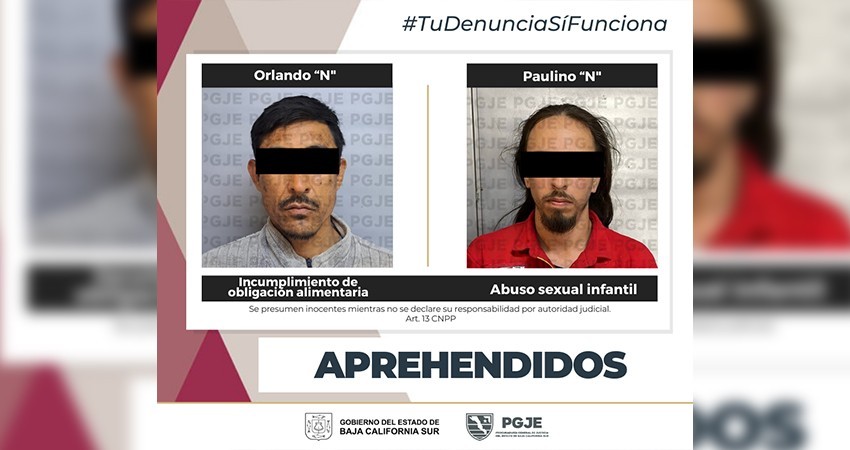 Por delitos sexuales y contra la familia fueron aprehendidos dos hombres