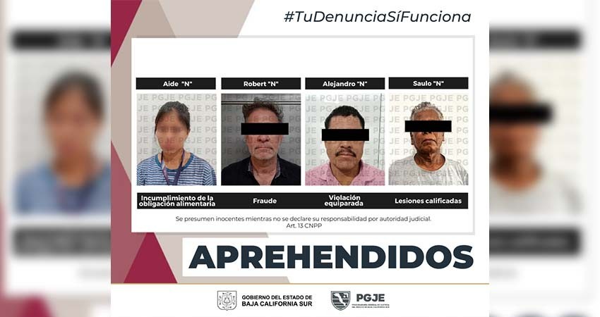 Son aprehendidas 4 personas por diversos delitos Son aprehendidas 4 personas por diversos delitos