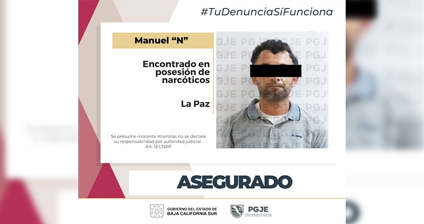 Detienen a “El camarón” en posesión de metanfetamina en La Paz