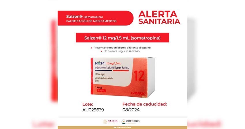 Alerta COFEPRIS sobre falsificación de hormona de crecimiento
