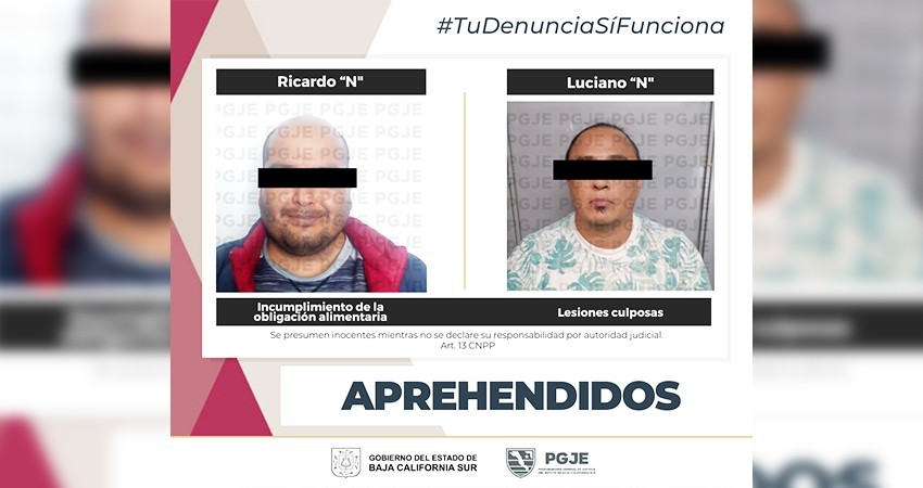 Fueron aprehendidas dos personas en La Paz y Mulegé