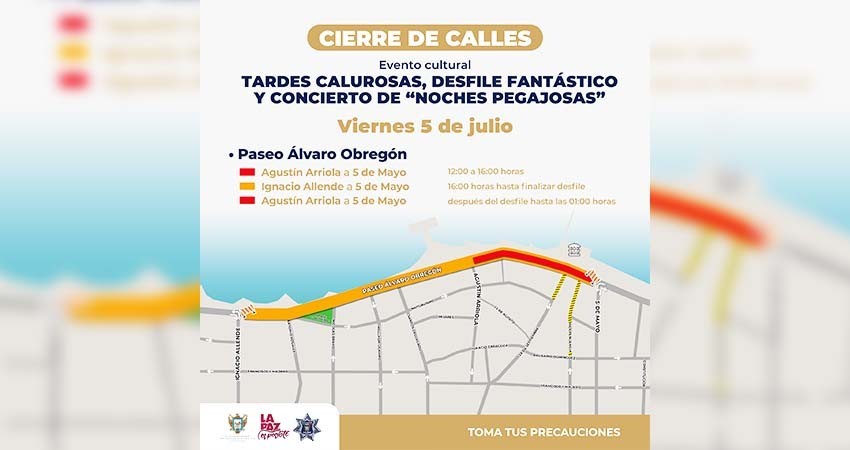Este viernes cerrarán de manera parcial el malecón de La Paz Este viernes cerrarán de manera parcial el malecón de La Paz