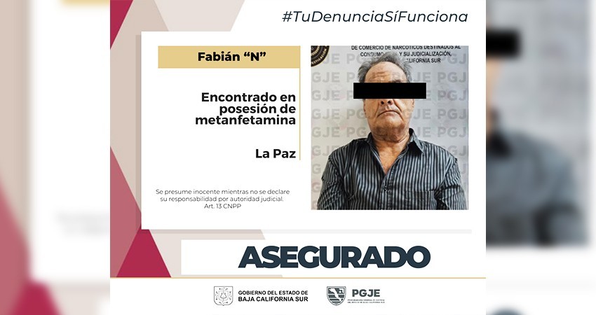 Detiene PGJE a Fabian “N” en posesión de narcóticos