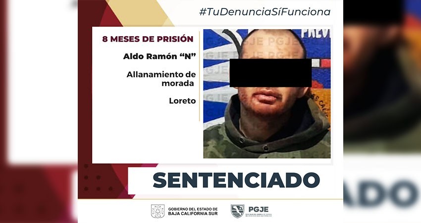 Por allanamiento de morada condenan a 8 meses de prisión a Aldo “N” Por allanamiento de morada condenan a 8 meses de prisión a Aldo “N”
