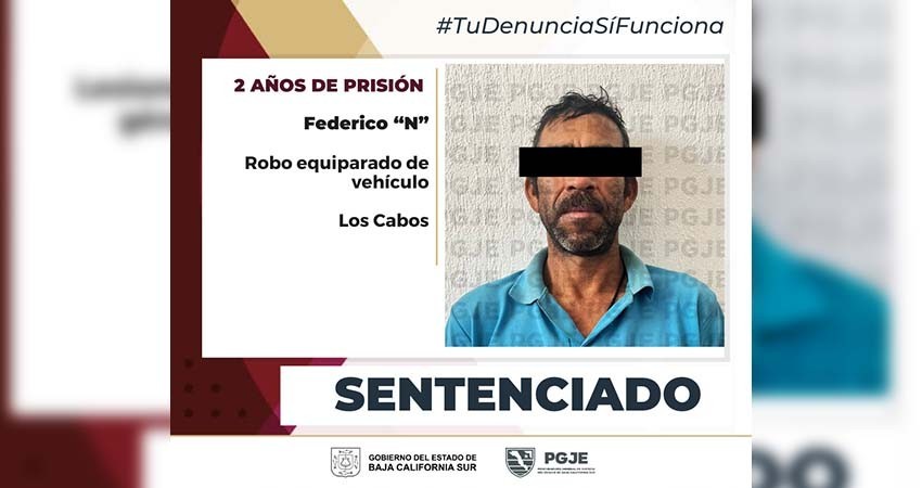Sentencian más de 2 años de prisión a responsable de robo equiparado de vehículo