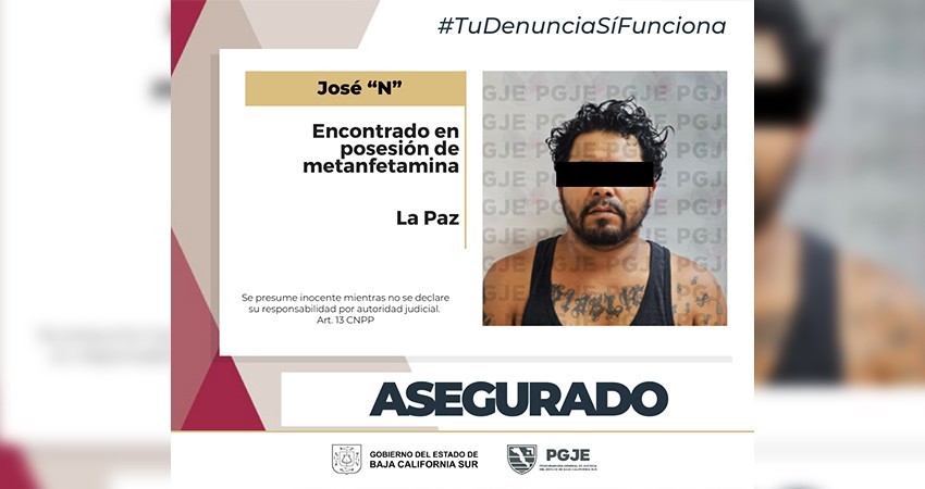 Detiene a José “N” en posesión de 2 mil 500 dosis de droga en La Paz Detiene a José “N” en posesión de 2 mil 500 dosis de droga en La Paz