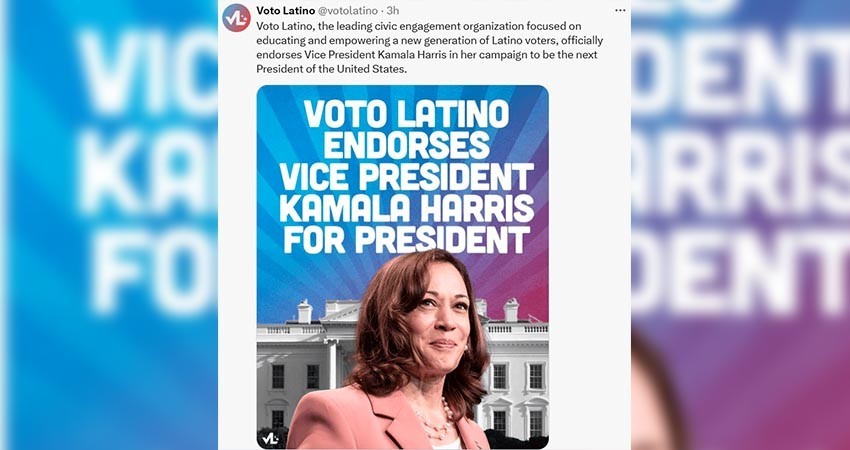 ONGs latinas en EU apoyan candidatura presidencial de Kamala Harris