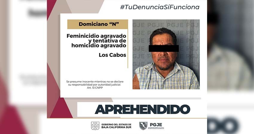 Detienen a Domiciano “N” por feminicidio agravado y homicidio calificado en grado de tentativa