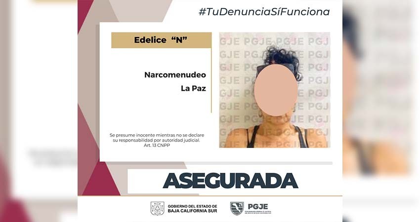 Fue detenida una mujer en La Paz en posesión de metanfetamina Fue detenida una mujer en La Paz en posesión de metanfetamina