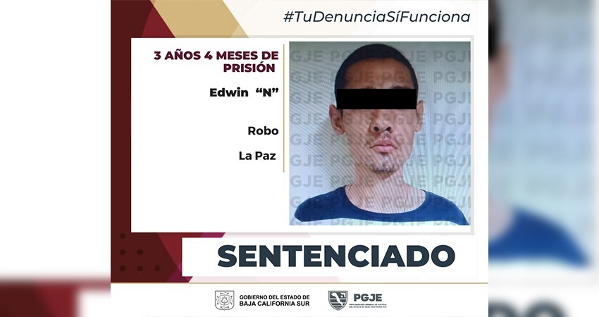 Por robo pasará más de 3 años en prisión Por robo pasará más de 3 años en prisión