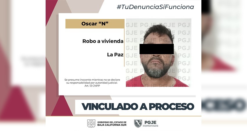 Vinculan a proceso imputado por robo a vivienda en La Paz