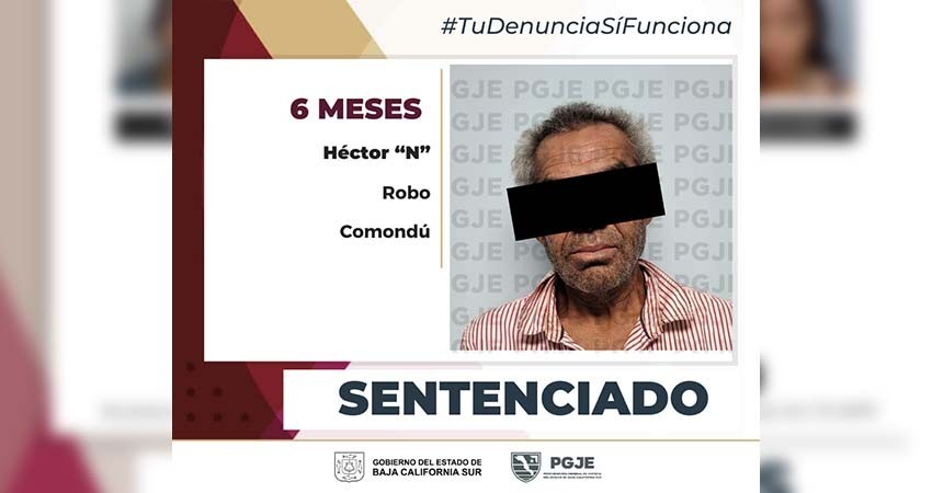 Héctor “N” es sentenciado a 6 meses de prisión por el delito de robo Héctor “N” es sentenciado a 6 meses de prisión por el delito de robo