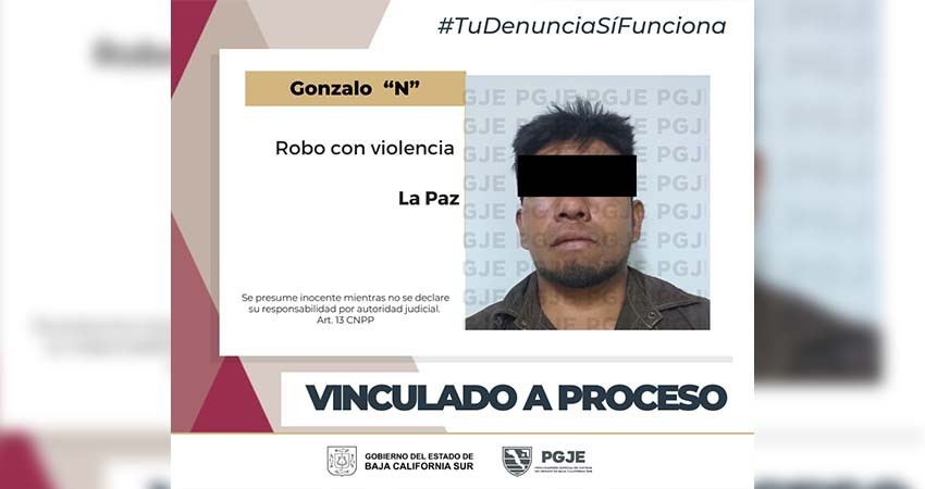 Vinculan a proceso a Gonzalo “N” imputado por robo a vivienda con violencia en La Paz