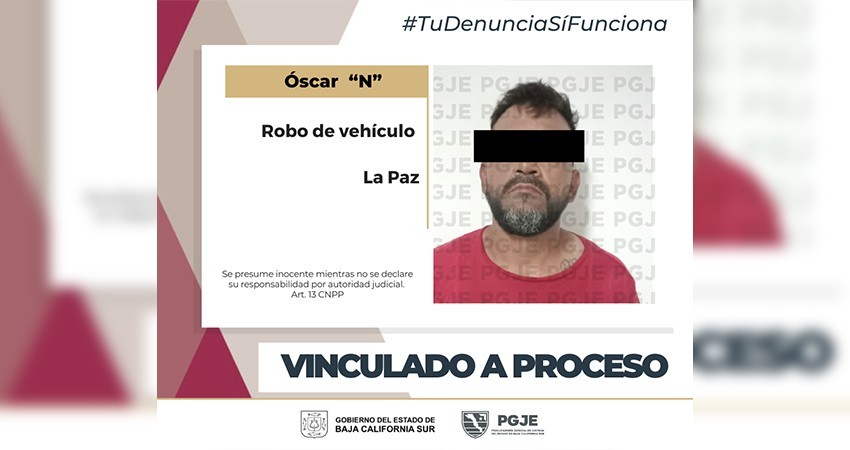 Queda en prisión preventiva y vinculado a proceso Oscar “N” por robo de vehículo