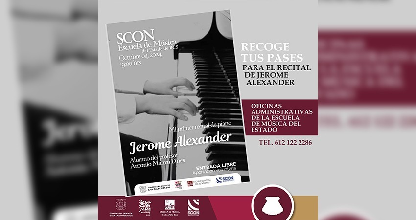 Invita ISC al primer recital de piano del artista Jerome Alexander