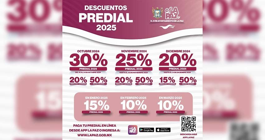 Cabildo de La Paz aprueba descuentos en pagos del predial