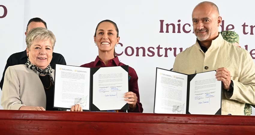 Sheinbaum inaugura obras del Tren México-Querétaro; estará listo en 3 años