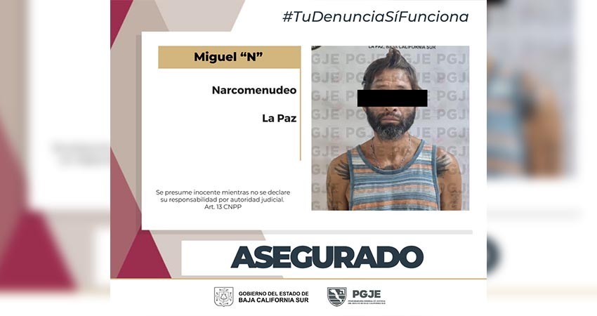 Fue asegurado Miguel “N” en posesión de metanfetamina en La Paz Fue asegurado Miguel “N” en posesión de metanfetamina en La Paz