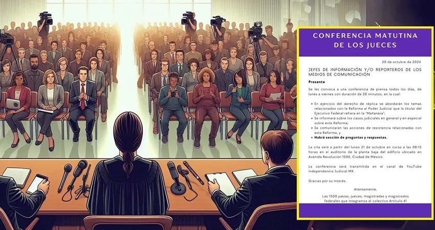Jueces anuncian “mañanera” para abordar temas relacionados con la reforma judicial