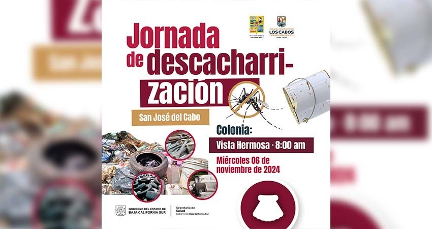 Salud estatal y ayuntamiento de Los Cabos reforzarán combate al dengue con jornadas de descacharrización