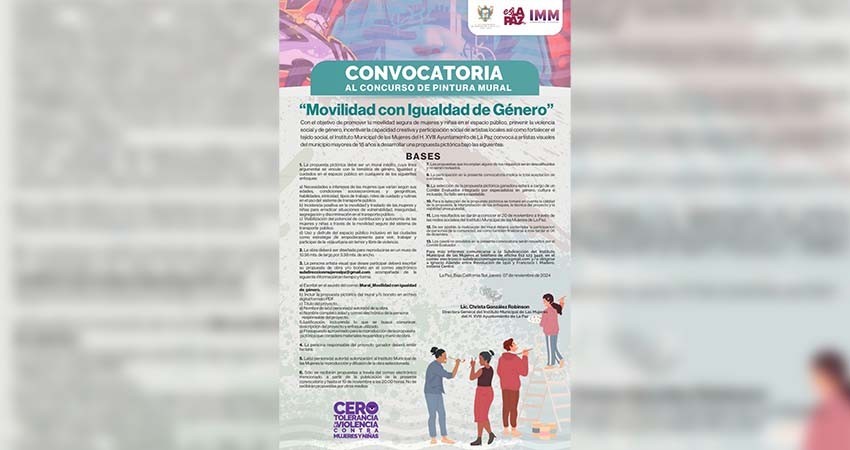 Invita IMM a participar en el concurso de pintura mural “Movilidad con Igualdad de Género” Invita IMM a participar en el concurso de pintura mural “Movilidad con Igualdad de Género”