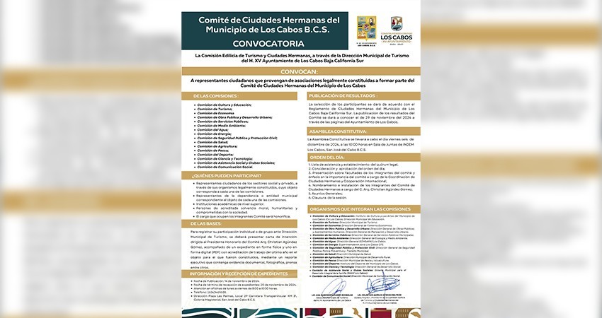Convocan a promover el hermanamiento de Los Cabos con otras ciudades