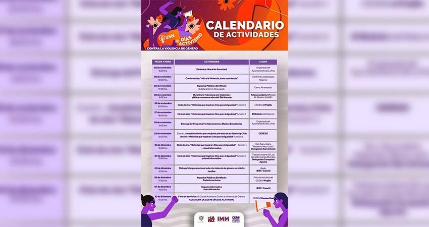 IMM de La Paz realizará 16 días de activismo contra la violencia de género IMM de La Paz realizará 16 días de activismo contra la violencia de género