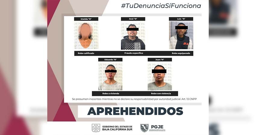 Fueron aprehendidas 5 personas por el delito de robo y fraude