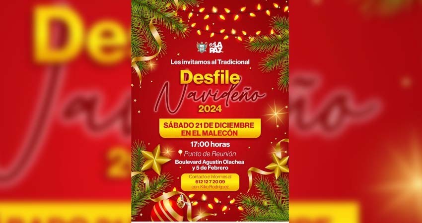 Invitan al tradicional Desfile Navideño en el Malecón de La Paz