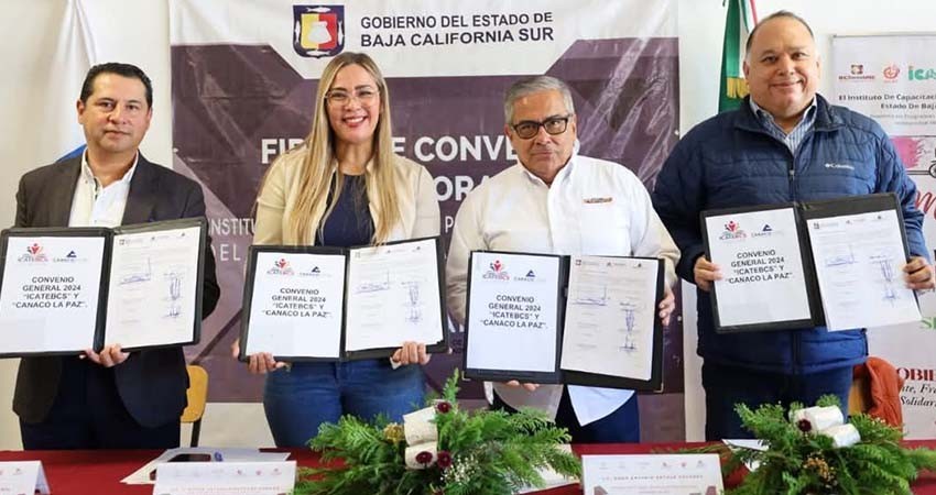 ICATEBCS y CANACO firman convenio para el desarrollo de habilidades y competencias laborales en BCS