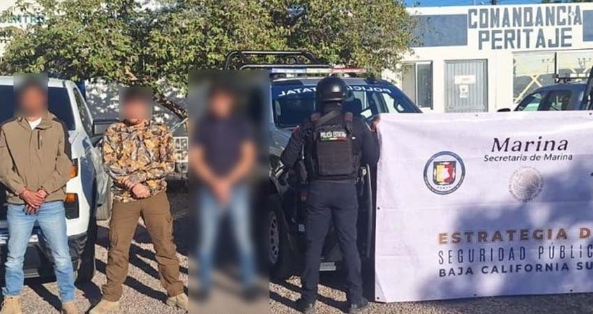 En operativo conjunto, aseguran PEP, MARINA y policía de La Paz, a tres personas en posesión de armas