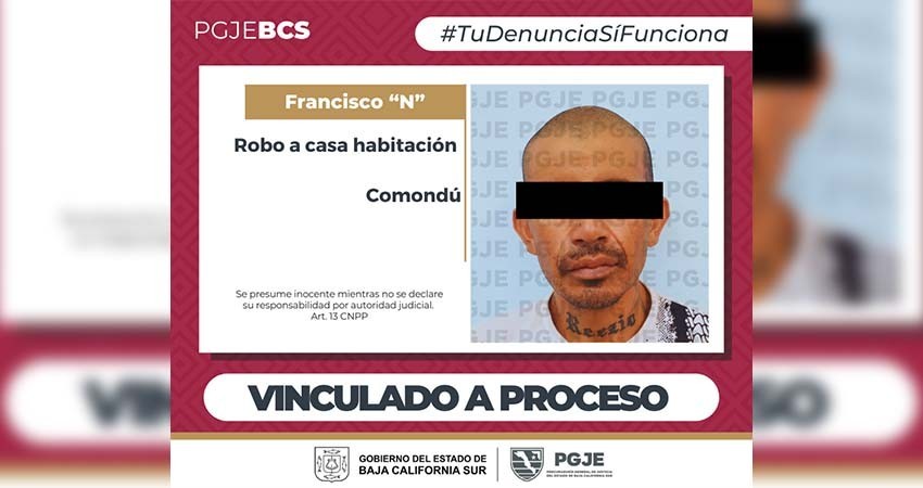 Por robo a casa habitación queda en prisión preventiva “El Pancho muelas”