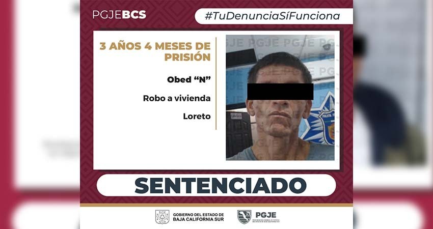 Pasará 3 años 4 meses en prisión Obed “N” por robo a vivienda